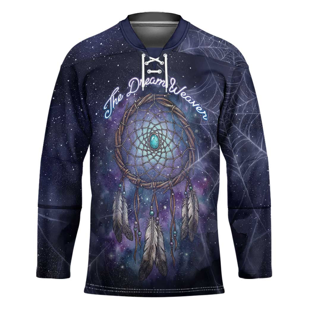 Dreamcatcher Native American Hockey Jersey Feathers and Starry Night Sky The Dream Weaver Theme - Wonder Print Shop