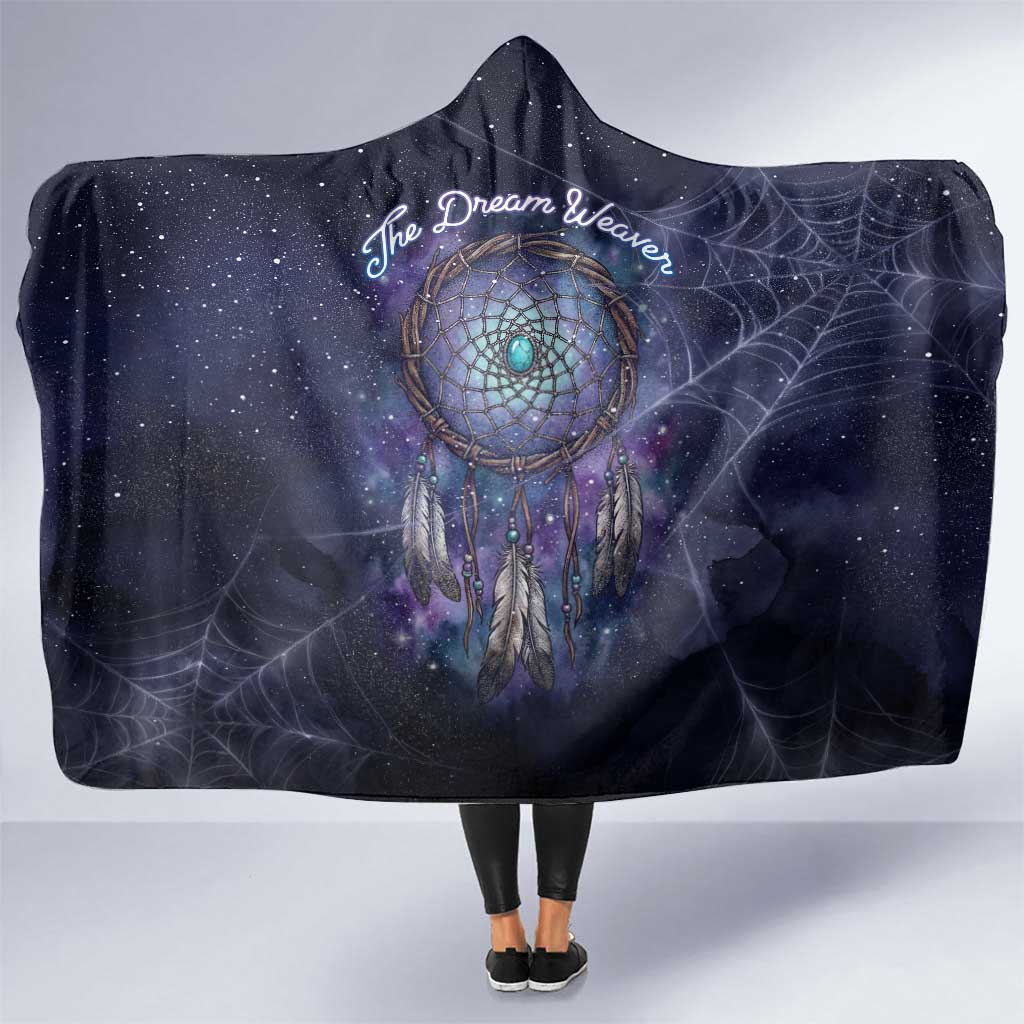 Dreamcatcher Native American Hooded Blanket Feathers and Starry Night Sky The Dream Weaver Theme - Wonder Print Shop