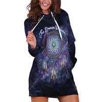 Dreamcatcher Native American Hoodie Dress Feathers and Starry Night Sky The Dream Weaver Theme - Wonder Print Shop