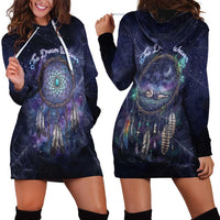 Dreamcatcher Native American Hoodie Dress Feathers and Starry Night Sky The Dream Weaver Theme - Wonder Print Shop