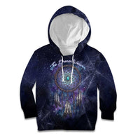 Dreamcatcher Native American Kid Hoodie Feathers and Starry Night Sky The Dream Weaver Theme - Wonder Print Shop