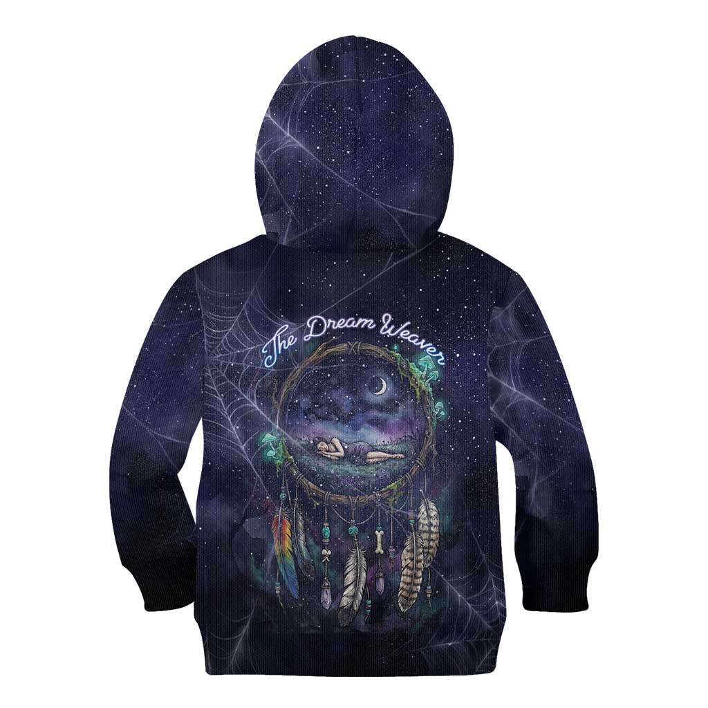 Dreamcatcher Native American Kid Hoodie Feathers and Starry Night Sky The Dream Weaver Theme - Wonder Print Shop