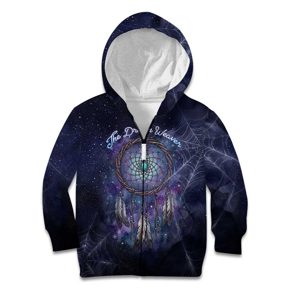 Dreamcatcher Native American Kid Hoodie Feathers and Starry Night Sky The Dream Weaver Theme - Wonder Print Shop