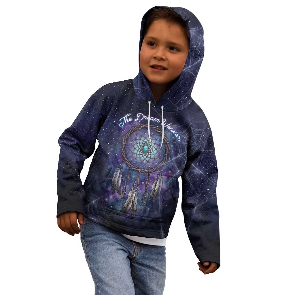 Dreamcatcher Native American Kid Hoodie Feathers and Starry Night Sky The Dream Weaver Theme - Wonder Print Shop