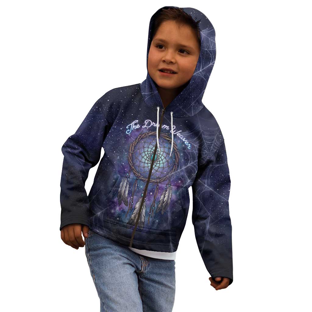 Dreamcatcher Native American Kid Hoodie Feathers and Starry Night Sky The Dream Weaver Theme - Wonder Print Shop