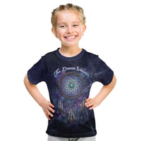 Dreamcatcher Native American Kid T Shirt Feathers and Starry Night Sky The Dream Weaver Theme - Wonder Print Shop