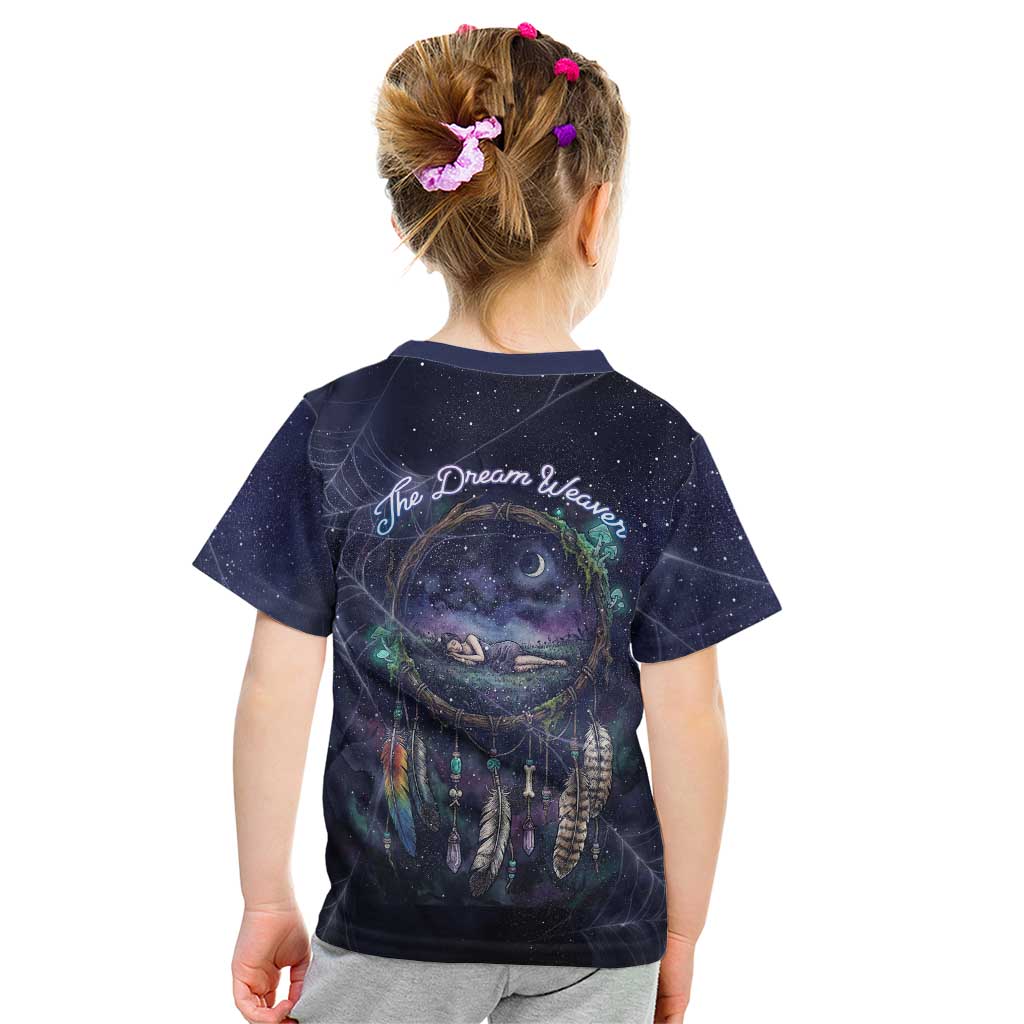 Dreamcatcher Native American Kid T Shirt Feathers and Starry Night Sky The Dream Weaver Theme - Wonder Print Shop
