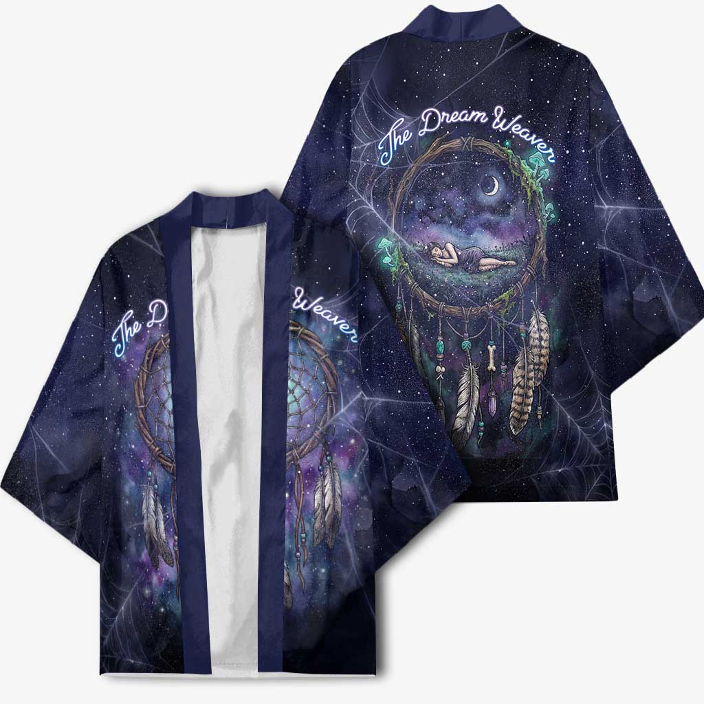 Dreamcatcher Native American Kimono Feathers and Starry Night Sky The Dream Weaver Theme - Wonder Print Shop
