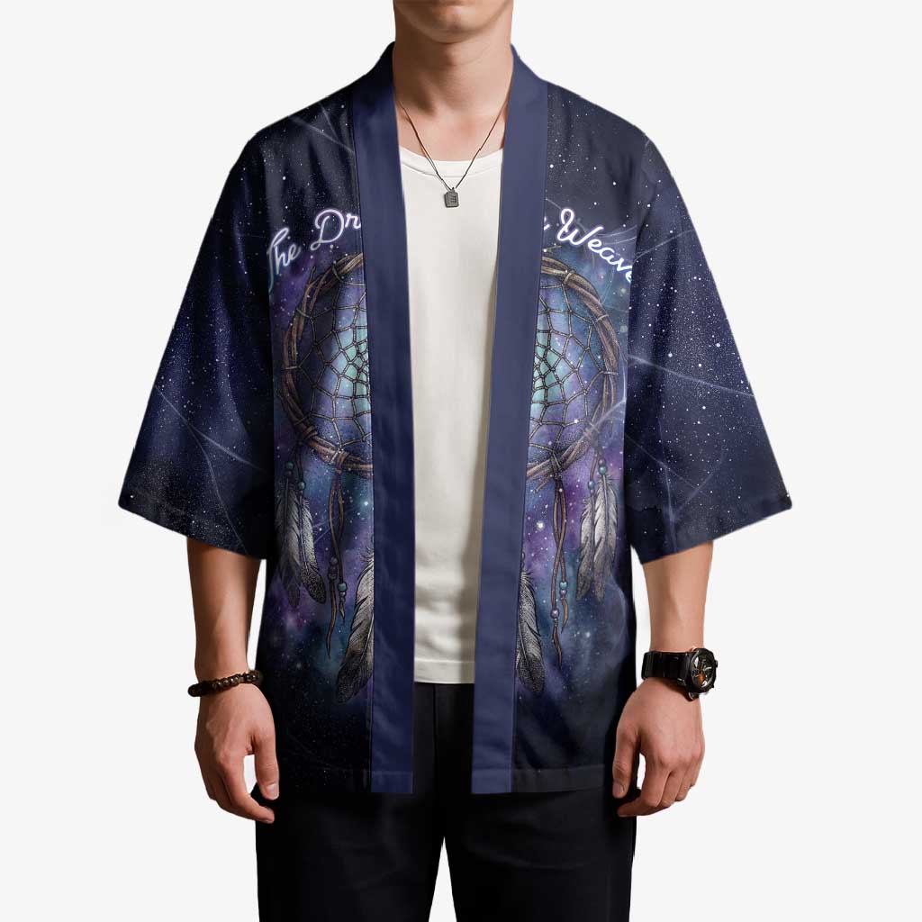 Dreamcatcher Native American Kimono Feathers and Starry Night Sky The Dream Weaver Theme - Wonder Print Shop