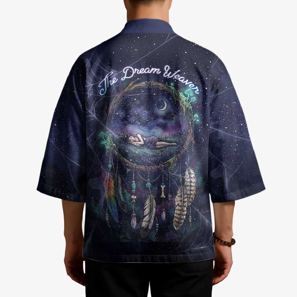 Dreamcatcher Native American Kimono Feathers and Starry Night Sky The Dream Weaver Theme - Wonder Print Shop