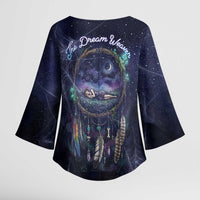 Dreamcatcher Native American Kimono Sleeve Blouse Feathers and Starry Night Sky The Dream Weaver Theme - Wonder Print Shop