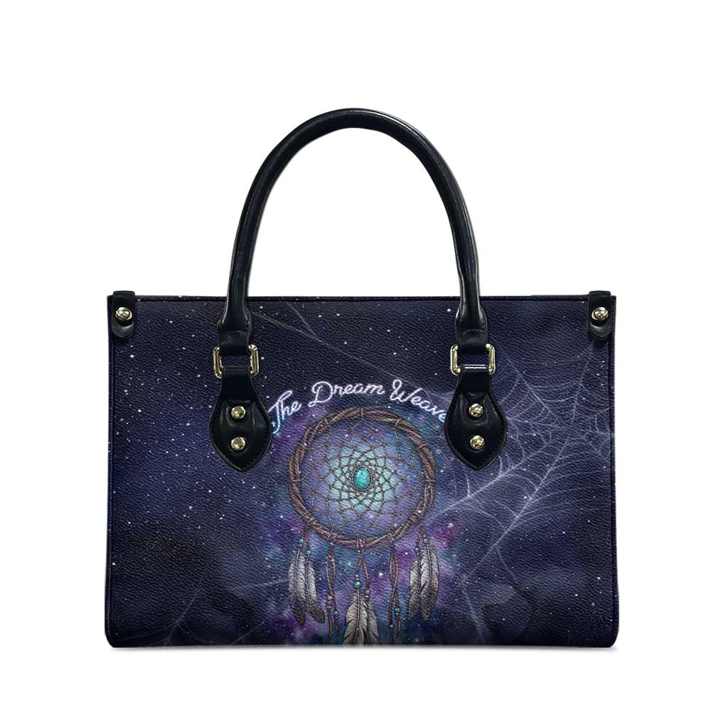 Dreamcatcher Native American Leather Bag Feathers and Starry Night Sky The Dream Weaver Theme - Wonder Print Shop