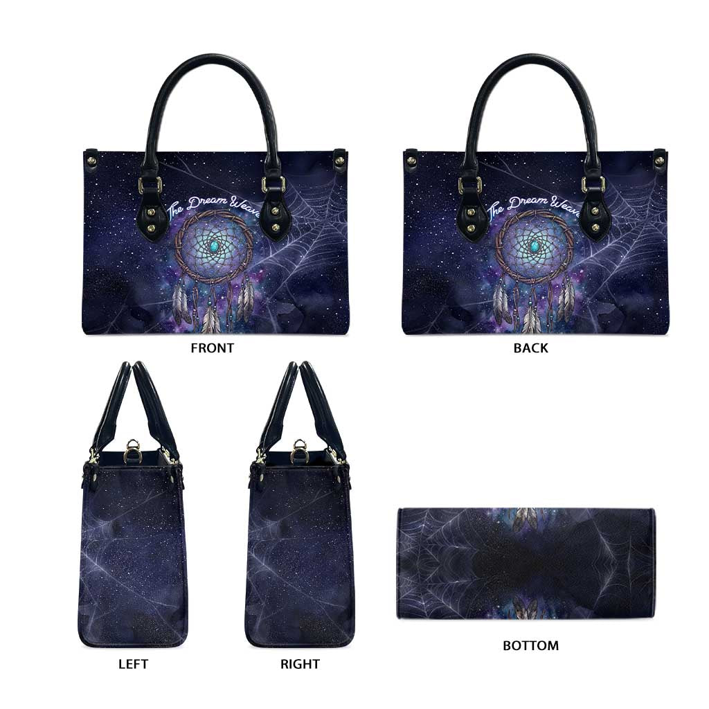 Dreamcatcher Native American Leather Bag Feathers and Starry Night Sky The Dream Weaver Theme - Wonder Print Shop
