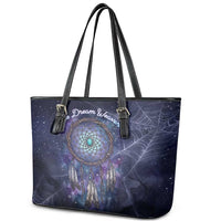 Dreamcatcher Native American Leather Tote Bag Feathers and Starry Night Sky The Dream Weaver Theme - Wonder Print Shop