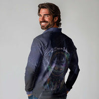 Dreamcatcher Native American Long Sleeve Polo Shirt Feathers and Starry Night Sky The Dream Weaver Theme - Wonder Print Shop