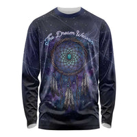 Dreamcatcher Native American Long Sleeve Shirt Feathers and Starry Night Sky The Dream Weaver Theme - Wonder Print Shop