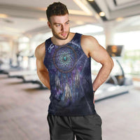 Dreamcatcher Native American Men Tank Top Feathers and Starry Night Sky The Dream Weaver Theme - Wonder Print Shop