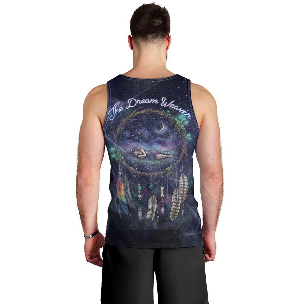 Dreamcatcher Native American Men Tank Top Feathers and Starry Night Sky The Dream Weaver Theme - Wonder Print Shop