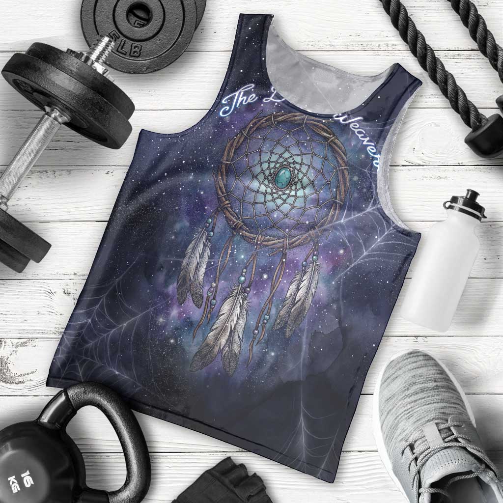 Dreamcatcher Native American Men Tank Top Feathers and Starry Night Sky The Dream Weaver Theme - Wonder Print Shop