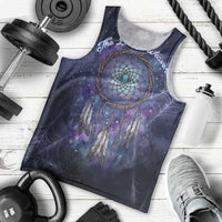 Dreamcatcher Native American Men Tank Top Feathers and Starry Night Sky The Dream Weaver Theme - Wonder Print Shop