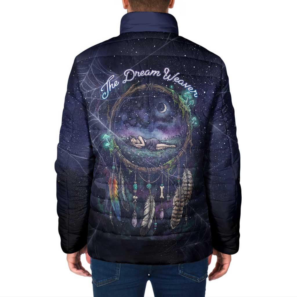 Dreamcatcher Native American Padded Jacket Feathers and Starry Night Sky The Dream Weaver Theme - Wonder Print Shop