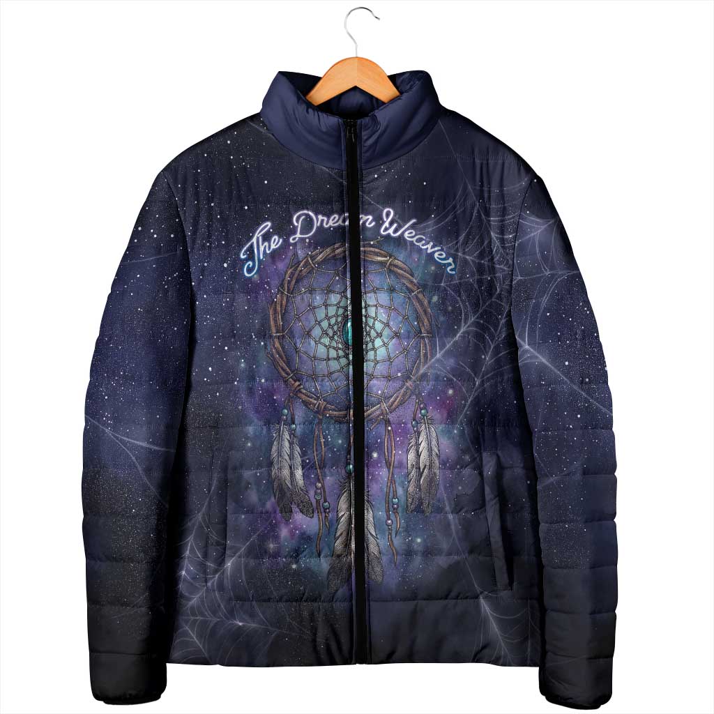 Dreamcatcher Native American Padded Jacket Feathers and Starry Night Sky The Dream Weaver Theme - Wonder Print Shop