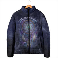 Dreamcatcher Native American Padded Jacket Feathers and Starry Night Sky The Dream Weaver Theme - Wonder Print Shop