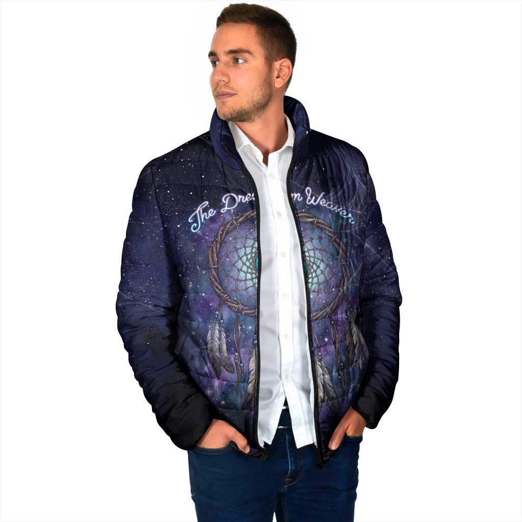 Dreamcatcher Native American Padded Jacket Feathers and Starry Night Sky The Dream Weaver Theme - Wonder Print Shop