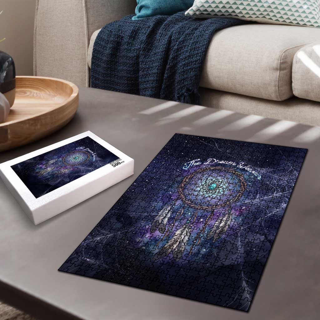 Dreamcatcher Native American Puzzle Feathers and Starry Night Sky The Dream Weaver Theme - Wonder Print Shop