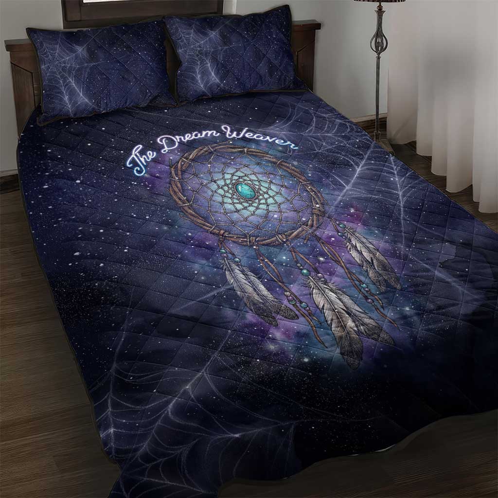 Dreamcatcher Native American Quilt Bed Set Feathers and Starry Night Sky The Dream Weaver Theme - Wonder Print Shop