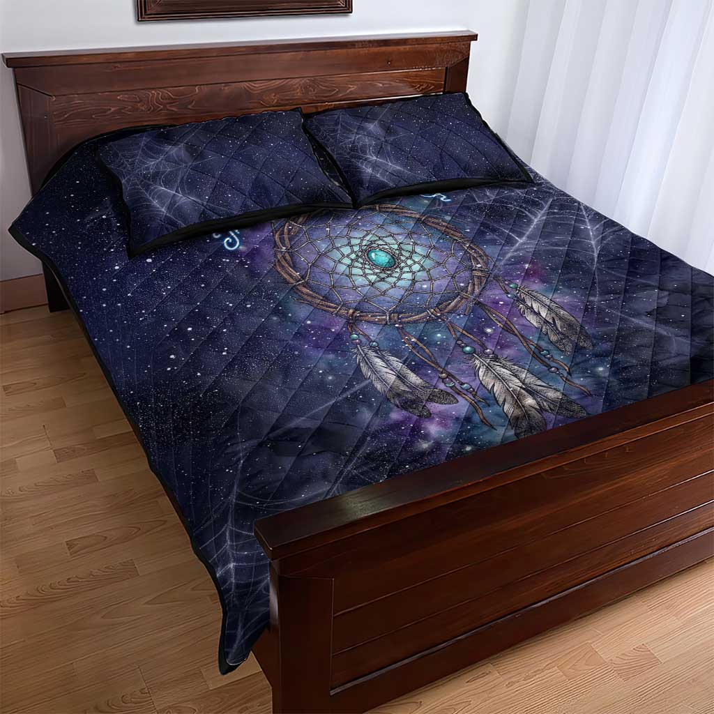 Dreamcatcher Native American Quilt Bed Set Feathers and Starry Night Sky The Dream Weaver Theme - Wonder Print Shop