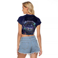 Dreamcatcher Native American Raglan Cropped T Shirt Feathers and Starry Night Sky The Dream Weaver Theme - Wonder Print Shop