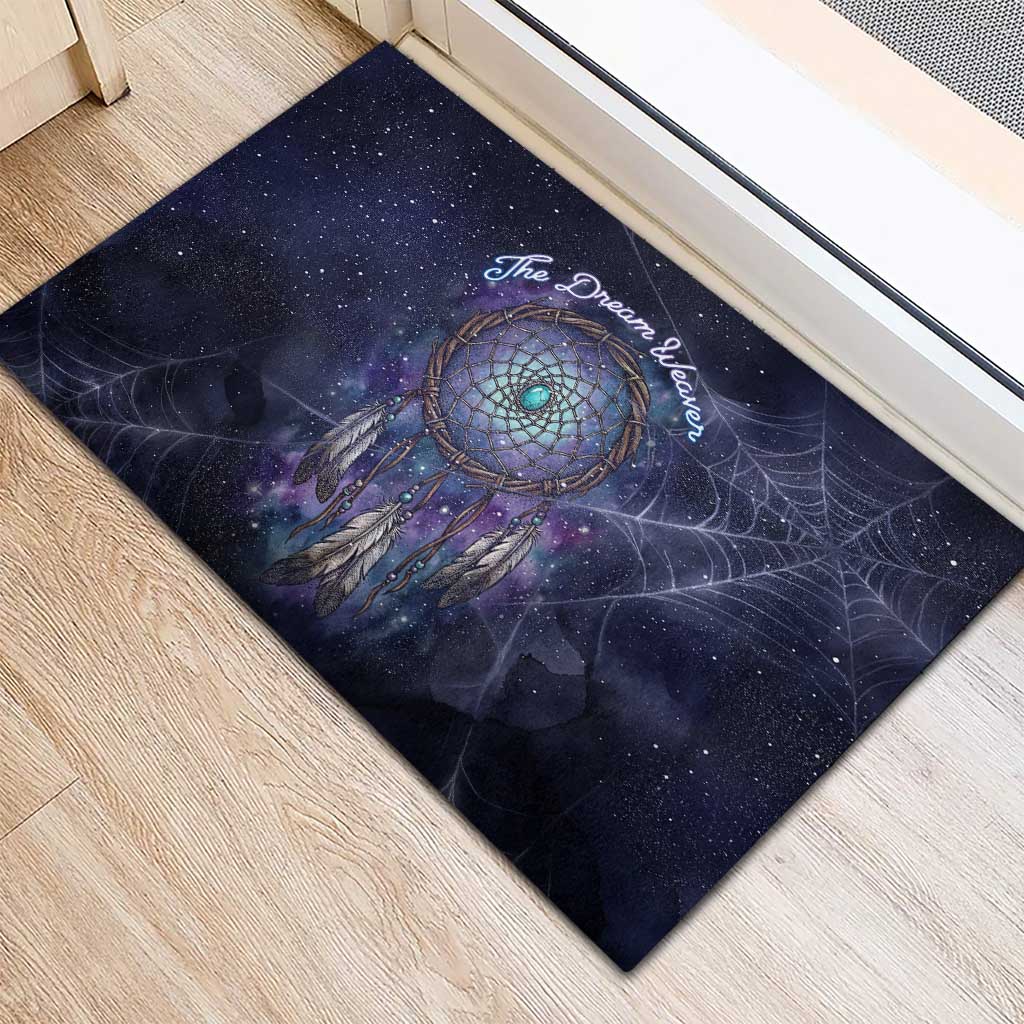 Dreamcatcher Native American Rubber Doormat Feathers and Starry Night Sky The Dream Weaver Theme - Wonder Print Shop