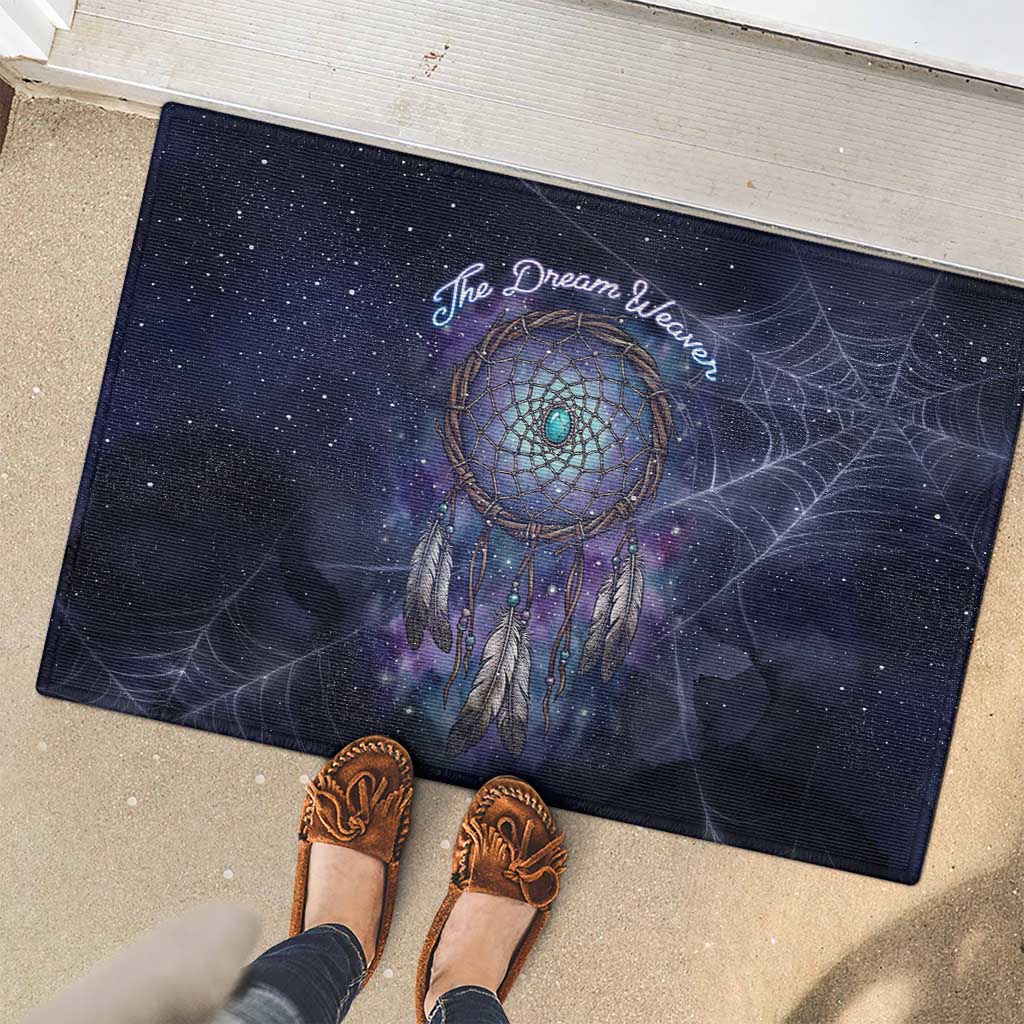 Dreamcatcher Native American Rubber Doormat Feathers and Starry Night Sky The Dream Weaver Theme - Wonder Print Shop