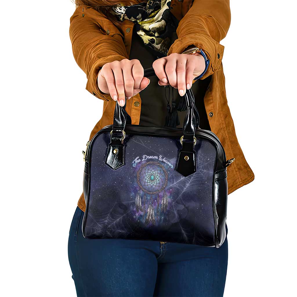 Dreamcatcher Native American Shoulder Handbag Feathers and Starry Night Sky The Dream Weaver Theme - Wonder Print Shop