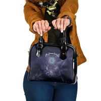 Dreamcatcher Native American Shoulder Handbag Feathers and Starry Night Sky The Dream Weaver Theme - Wonder Print Shop