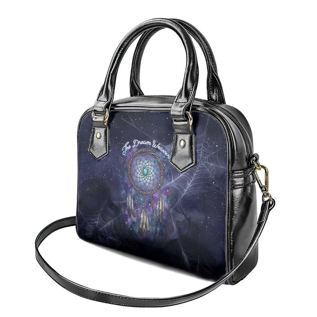 Dreamcatcher Native American Shoulder Handbag Feathers and Starry Night Sky The Dream Weaver Theme - Wonder Print Shop