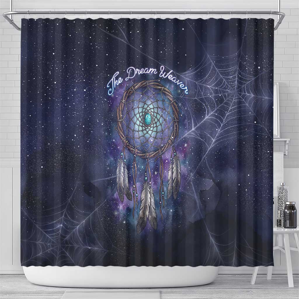 Dreamcatcher Native American Shower Curtain Feathers and Starry Night Sky The Dream Weaver Theme - Wonder Print Shop