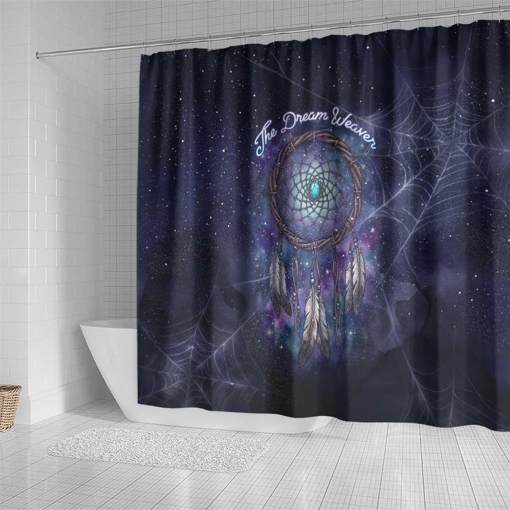 Dreamcatcher Native American Shower Curtain Feathers and Starry Night Sky The Dream Weaver Theme - Wonder Print Shop