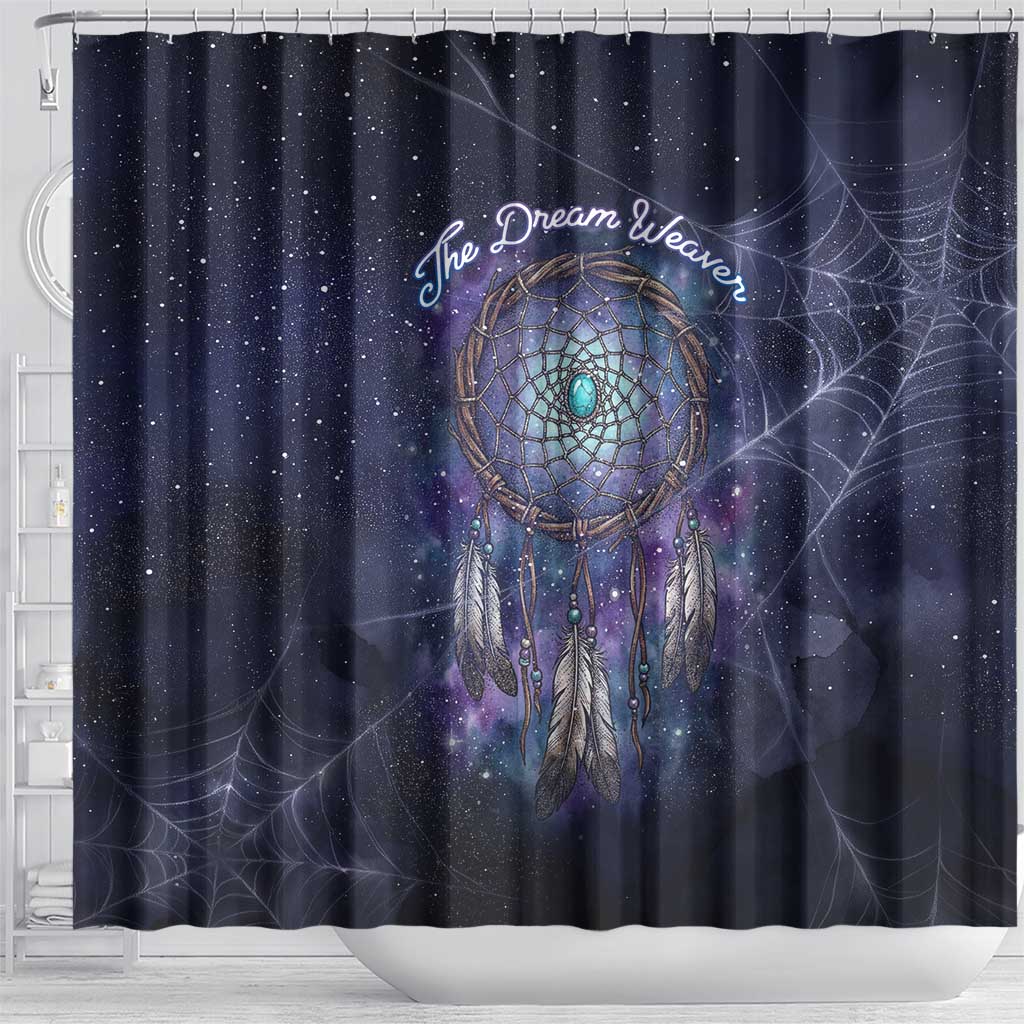 Dreamcatcher Native American Shower Curtain Feathers and Starry Night Sky The Dream Weaver Theme - Wonder Print Shop