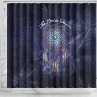 Dreamcatcher Native American Shower Curtain Feathers and Starry Night Sky The Dream Weaver Theme - Wonder Print Shop