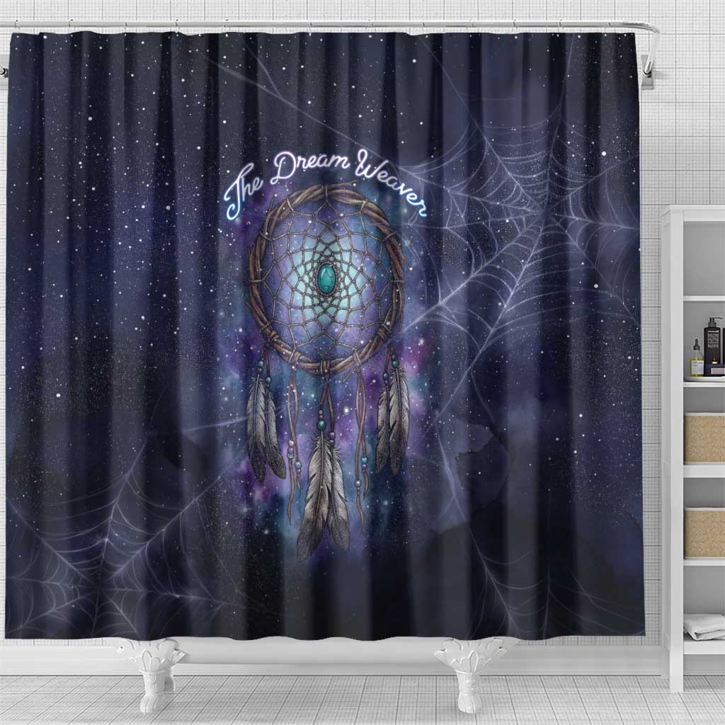 Dreamcatcher Native American Shower Curtain Feathers and Starry Night Sky The Dream Weaver Theme - Wonder Print Shop