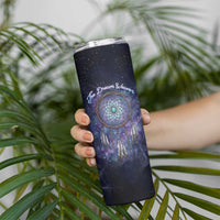 Dreamcatcher Native American Skinny Tumbler Feathers and Starry Night Sky The Dream Weaver Theme - Wonder Print Shop