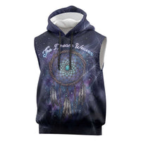 Dreamcatcher Native American Sleeveless Hoodie Feathers and Starry Night Sky The Dream Weaver Theme - Wonder Print Shop