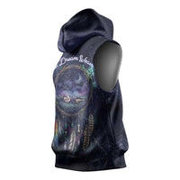 Dreamcatcher Native American Sleeveless Hoodie Feathers and Starry Night Sky The Dream Weaver Theme - Wonder Print Shop