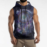 Dreamcatcher Native American Sleeveless Hoodie Feathers and Starry Night Sky The Dream Weaver Theme - Wonder Print Shop