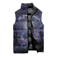 Dreamcatcher Native American Sleeveless Puffer Jacket Feathers and Starry Night Sky The Dream Weaver Theme - Wonder Print Shop