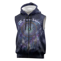 Dreamcatcher Native American Sleeveless Zip Hoodie Feathers and Starry Night Sky The Dream Weaver Theme - Wonder Print Shop