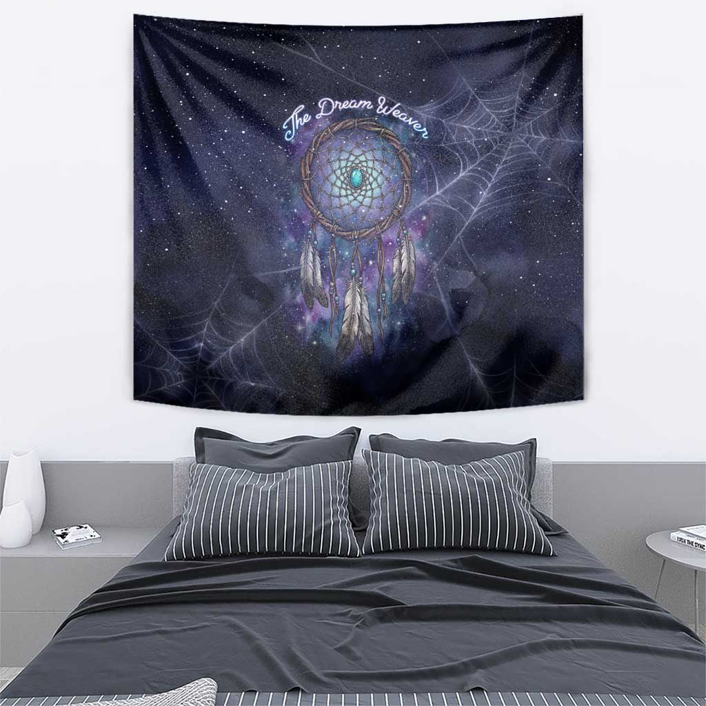 Dreamcatcher Native American Tapestry Feathers and Starry Night Sky The Dream Weaver Theme - Wonder Print Shop