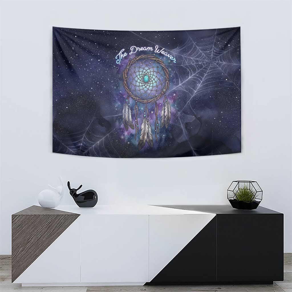 Dreamcatcher Native American Tapestry Feathers and Starry Night Sky The Dream Weaver Theme - Wonder Print Shop